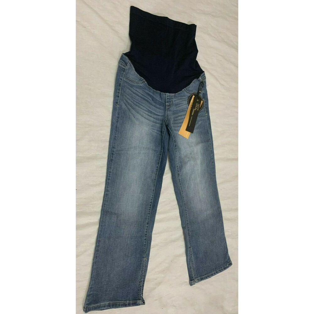 1822 DENIM WOMENS VINTAGE DENIM MATERNITY JEANS CAPRIS CROPPED PANTS SIZE 26